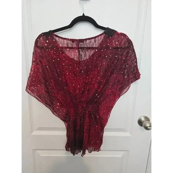 Y2K Heart & Soul Red blouse M - Picture 4 of 6